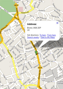 Google map to Bristol urology